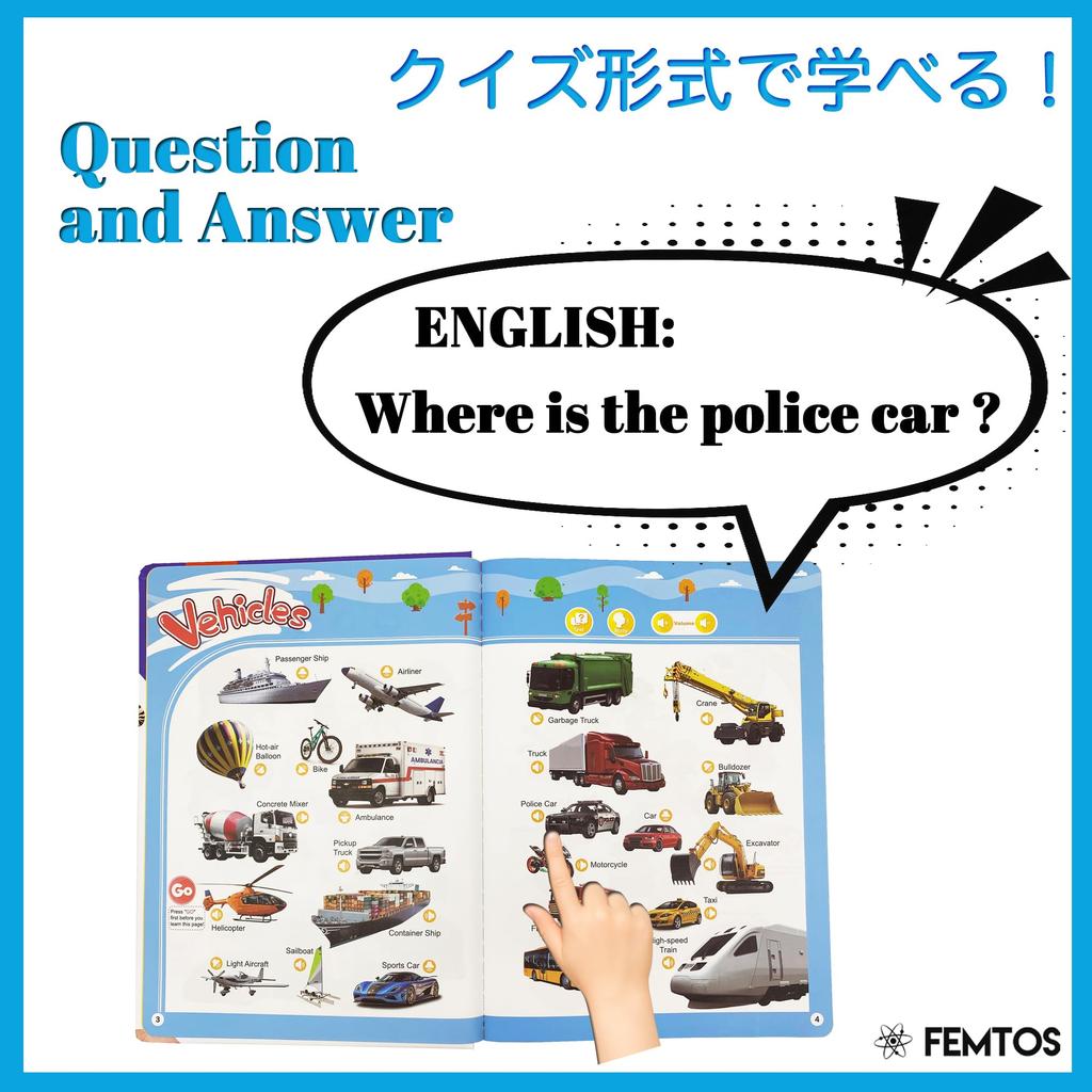 Femtos Alphabet Sound a Montessori talking book for learning through sound 300 basic English vocabulary colors and body sea Sound picture English