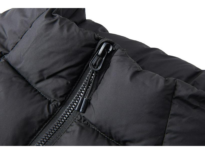 Hochwertige Unisex-Leichtgewicht-Daunenjacke mit Rippenstruktur, 90 % weiße Entendaunen und mit Text bedrucktem Futter