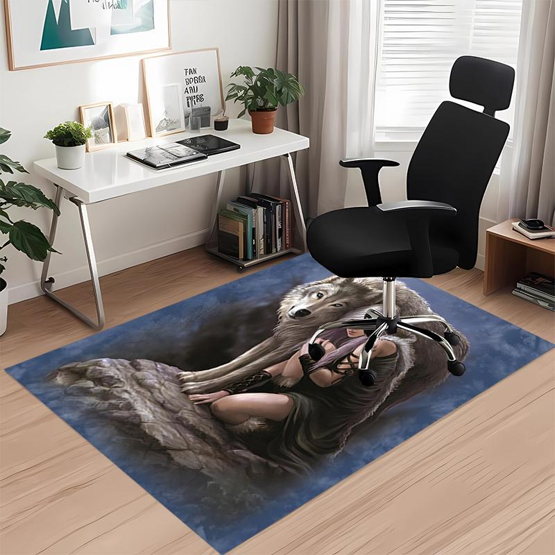 Dark Printed Carpetrugfor Office Chair Living Room Bedroom Kitchen Room Decor Gifts