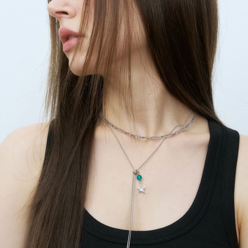 

XANADU STARRY NECKLACE 02 _ BLUE GREEN BLUE GREEN