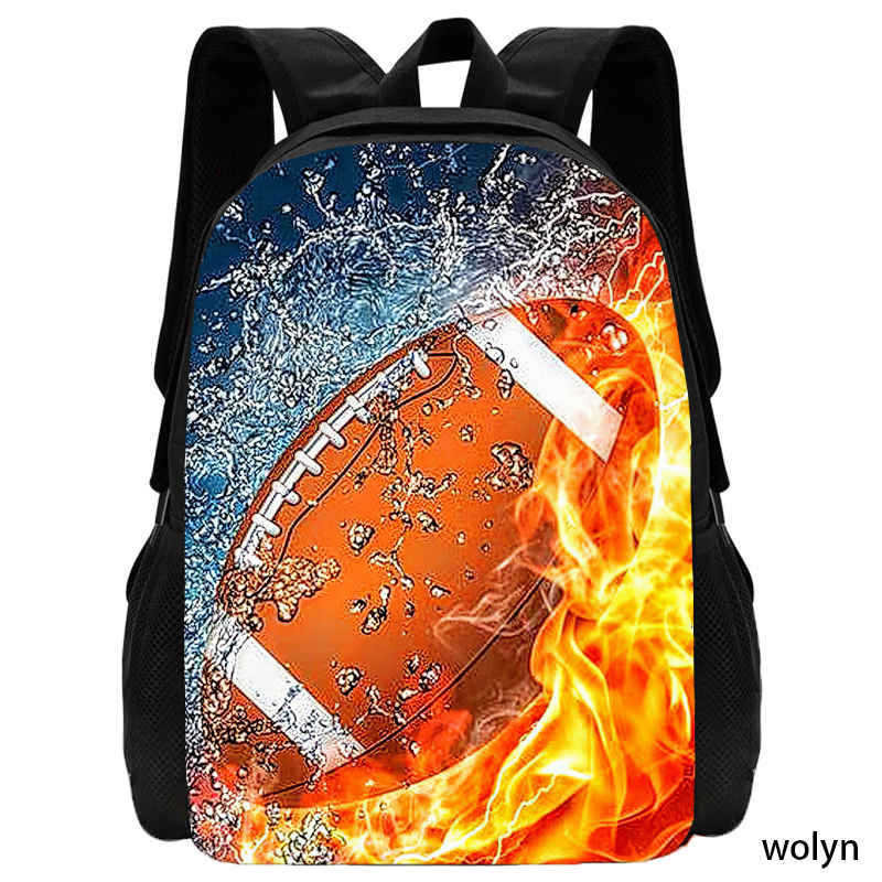 Football Rugby Pattern Simple Cute Backpack Student School Bag Computer Backpack