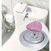 Heart Shaped Toilet Press Button Adhesive Diamond Toilet Flush Top Button Nail Protector Multifunctional