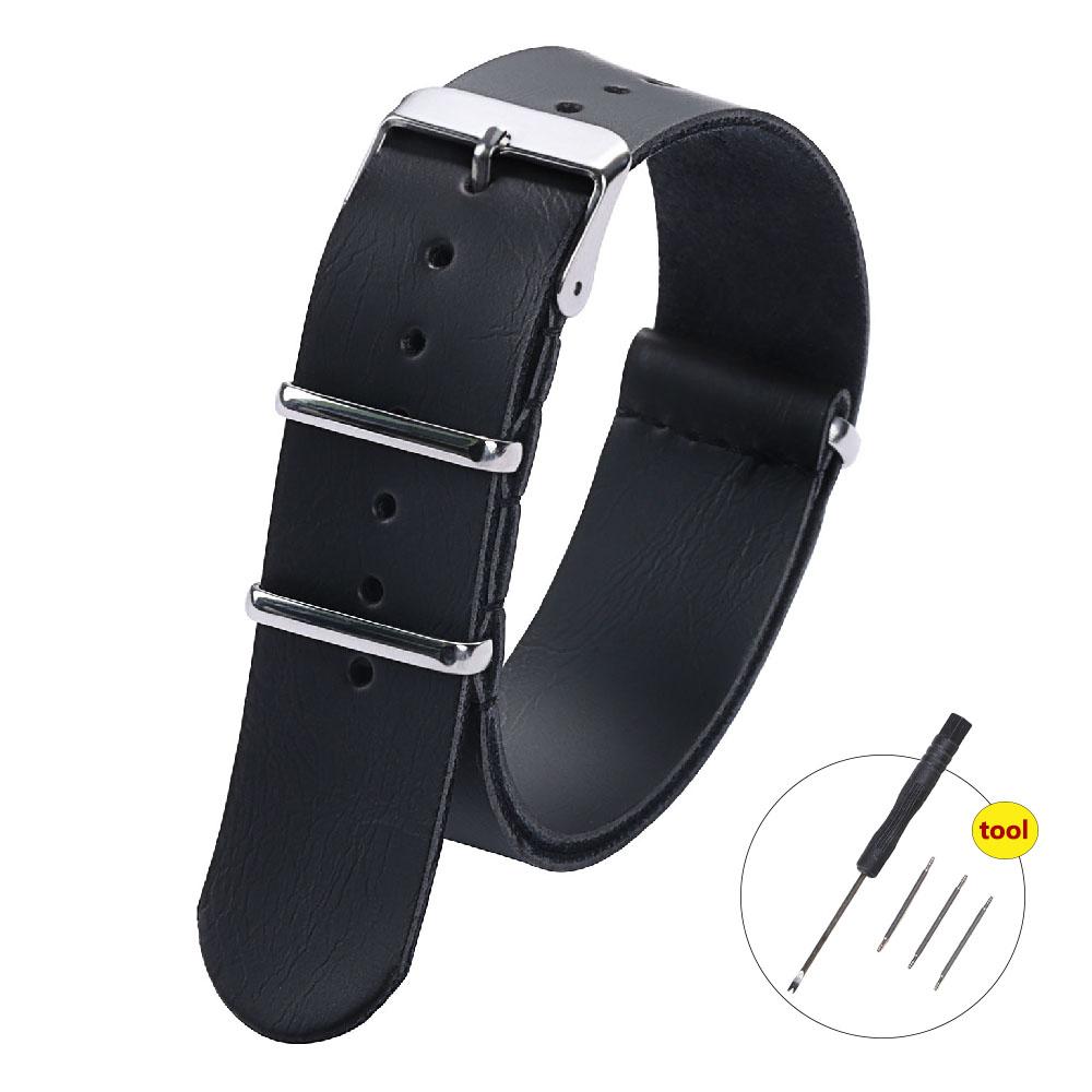

Ремешок для часов из ПУ кожи 24 мм Аксессуары для часов 22 мм Военный кожаный ремешок для часов Ремешок Браслет из искусственной кожи 18 мм 20 мм 18mm чёрный