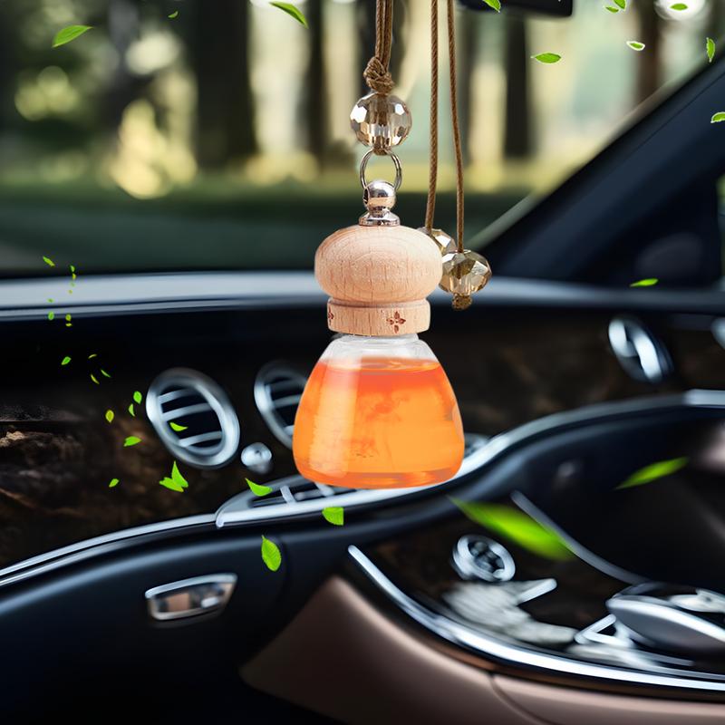 1PC 8ml Hanging Car Air Freshener Diffuser Empty Pendant Perfume Aromatherapy Bottle Clear Glass Refillable Car Ornament
