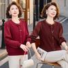 Elegant Spring-Autumn Knit T-shirt Set for Middle-Aged Women 2026