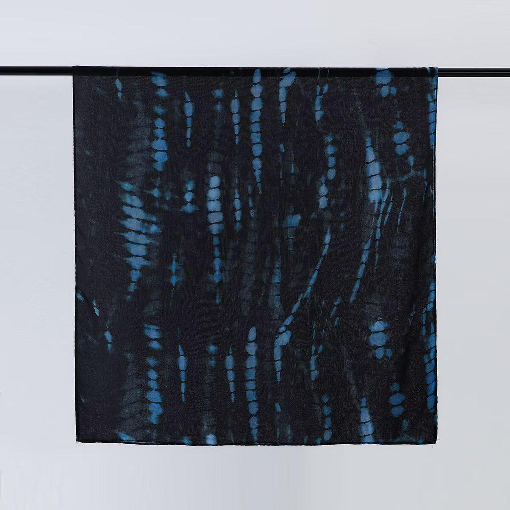Women's Tie-Dye Watercolor Cotton Linen Scarf - Soft and Stylish Headscarf