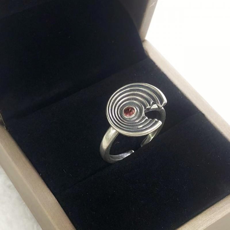 Adjustable Spiral Texture Ring Men Women Hip Hop Vintage Open Finger Plated