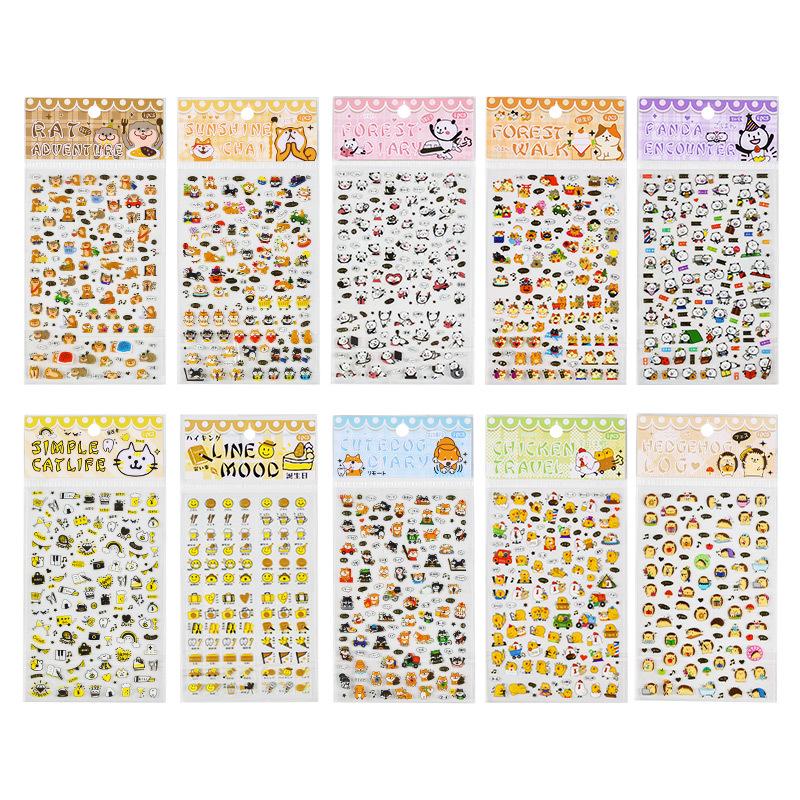 Yuezhen Cute Cartoon PET Die-Cut Stickers for Kids' Journals