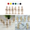 6pcs Christmas Nutcrackers Soldier Unpainted DIY Wood Walnut Figures with Paint and Brush Unfinished Nutcrackers Decor