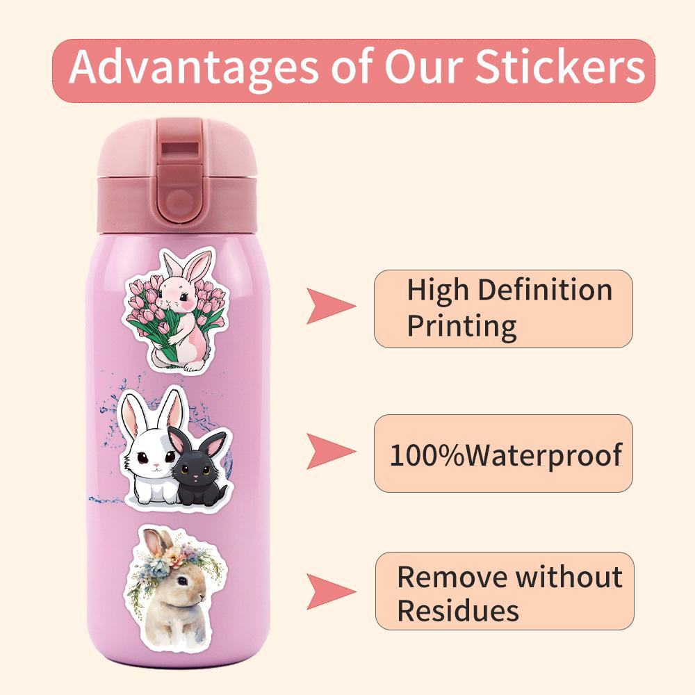 55 New Rabbit Animal Graffiti Stickers Decorative Scooter Water Cup Helmet Waterproof Stickers