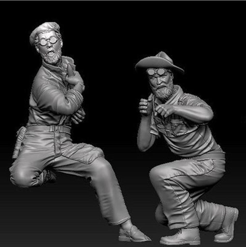 Thunder Model 1/35 British Long Range Desert Group (LRDG) 37mm Onboard Shooting Scene Vol. 5 Resin Kit (3 Figures) TBF3506 (Human)
