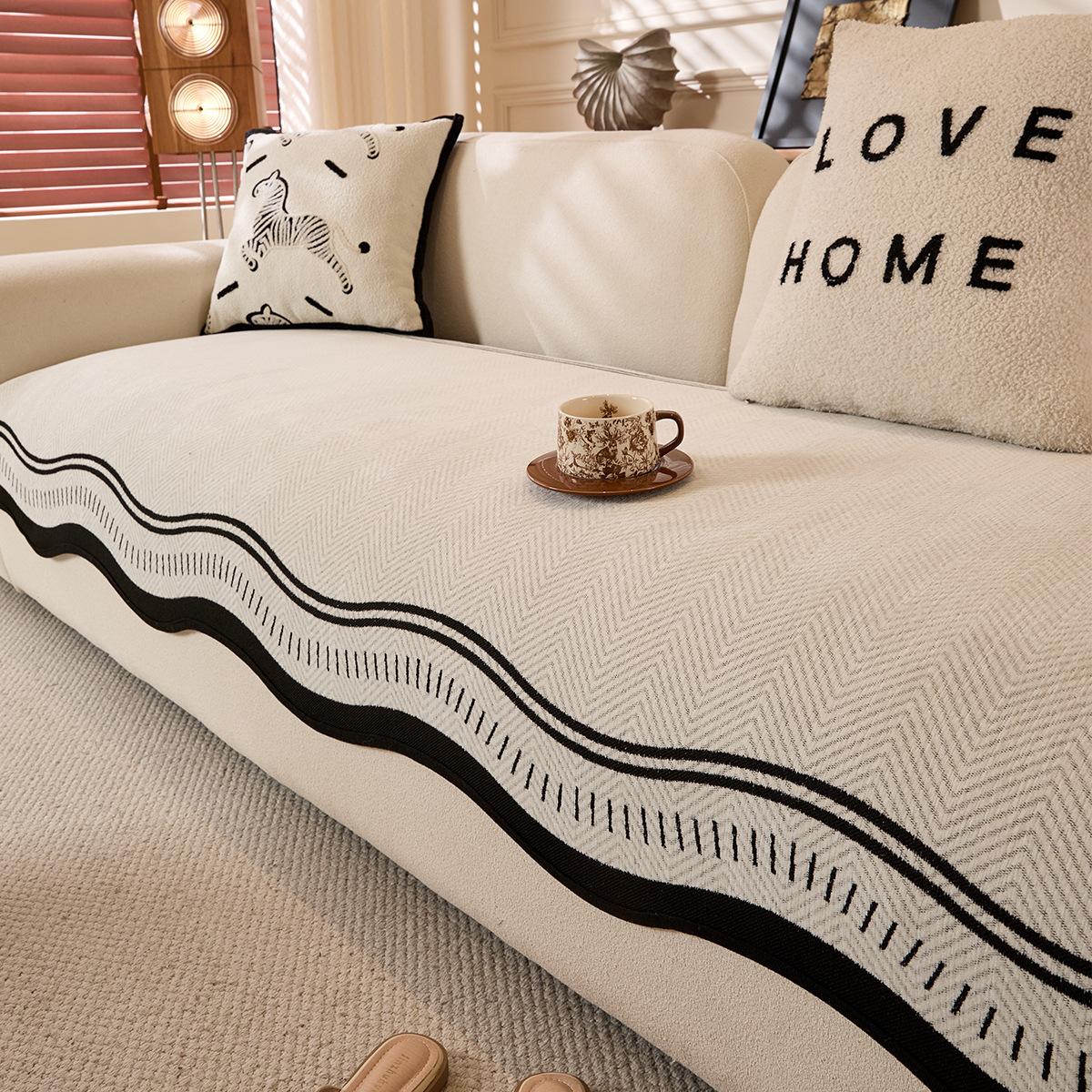 

2025 New All Season Universal Alien Sofa Cushion Anti Slip High-end Feeling Sitting Cushion Straight Row Sofa Cover Cloth Towel 70x70cm