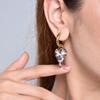 New Fashion Acrylic Resin Leopard Heart Pendant Hoop Earrings Woman Gold Color Thick Stainless Steel Ear Buckle Female Jewelry