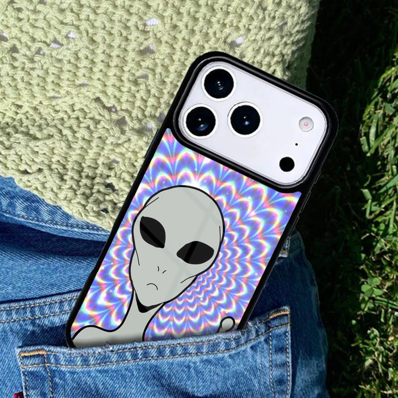 Aesthetics Cartoon alien Phone Case Cover for IPhone 11 12 13 14 15 16e 17 Pro Max Coque for IPhone 17 Air