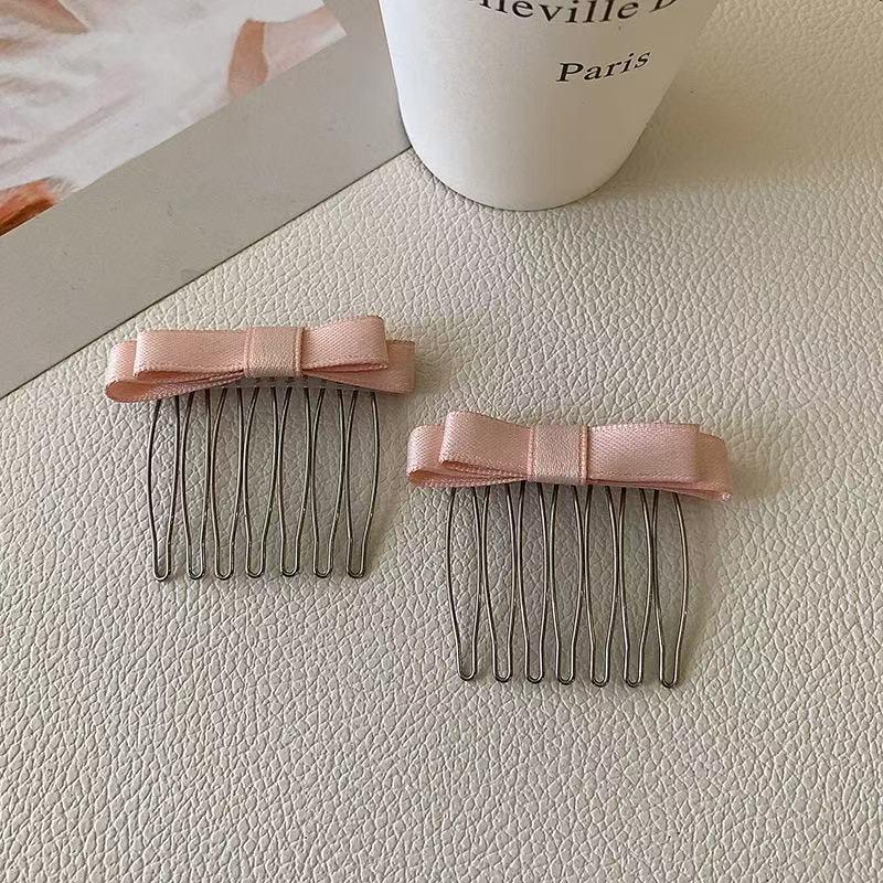 Ballet Bowtie Side Bangs Hair Pin Non-slip French Hair Comb Fashion Girls Hair Barrettes for School Dating Cosplay