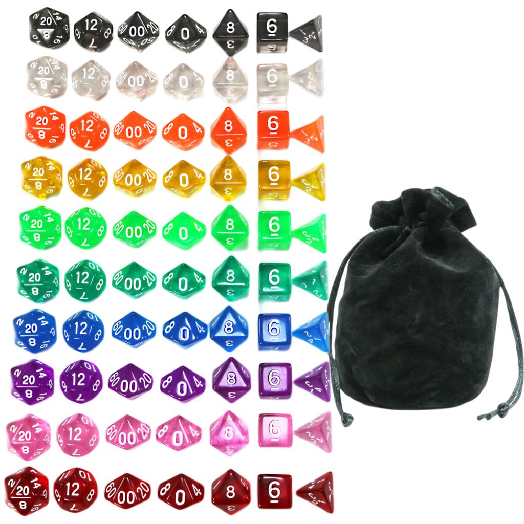 Dice Polyhedral Dice High Quality See Through Dice Game Kit Various Wonderful Colours for Board Game Party Games