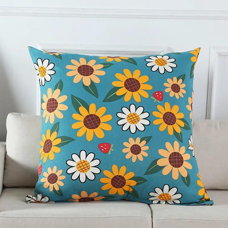 Floral Series Printing Pattern Decoration Home Pillowcase Square Office Cushion Cover