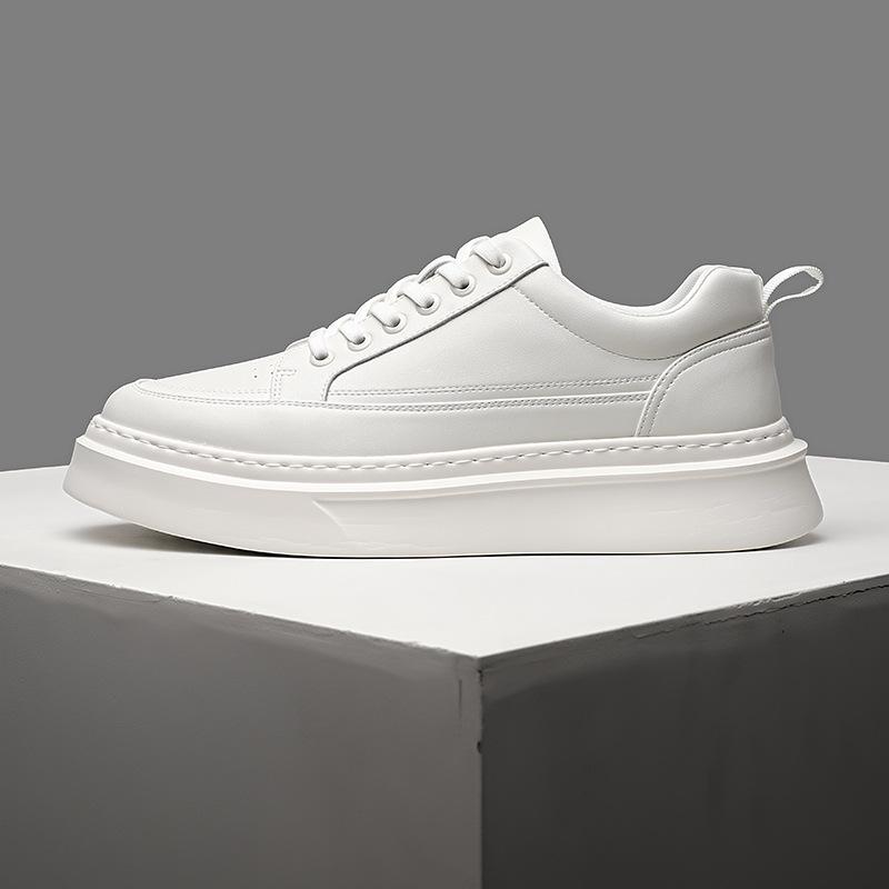 

Men s Trendy 2025 Autumn Skate Shoes: Lightweight, Thick Sole, Casual White Sneakers 39
