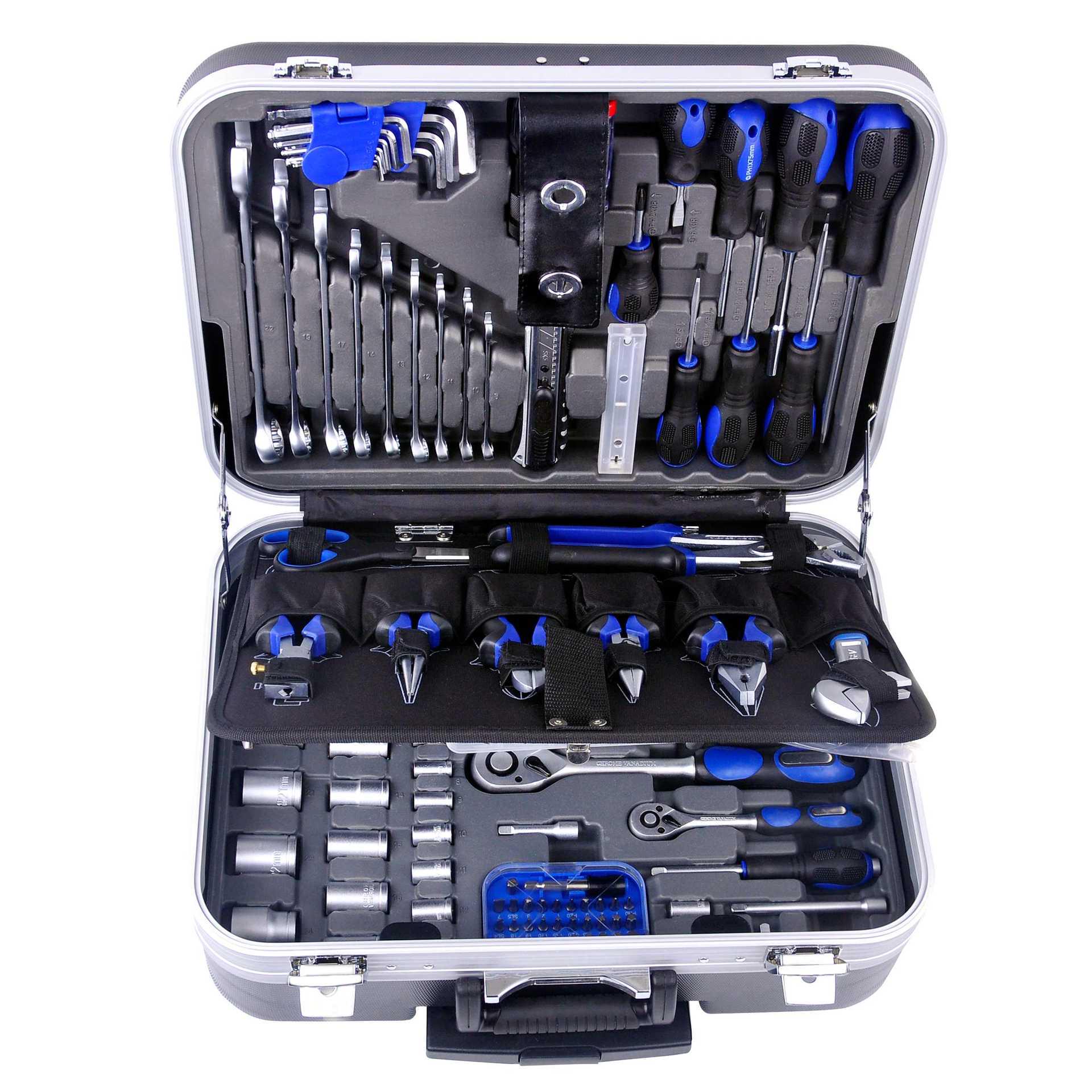 132-Piece Chrome Vanadium Steel Ratchet Socket Set for Auto Repair & Home Use