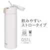Thermos Vacuum Insulated Straw Bottle, 510ml, White, Keeps Drinks Cold Only, FKA-500 WH
