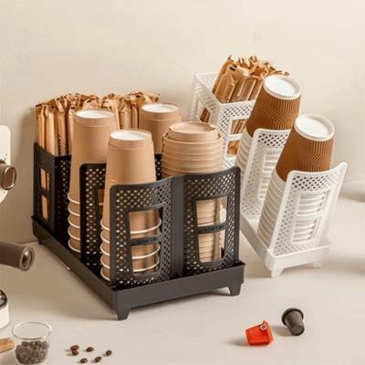 Single/Double Row Paper Cup Dispenser Detachable Design Coffee Cup Storage Rack  Coffee Shop
