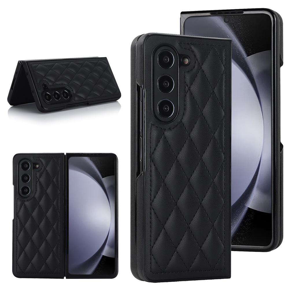 Fashion Rhombic Ultra-thin Leather Phone Case For Samsung Galaxy Z Fold 6 Fold 5 Fold 4 3 Shockproof Cover