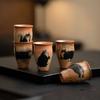 50ml Japanese Kiln Change Ceramic Teacup Retro Handmade Zhiye Cat Cup Small Master Mug Porcelain Chinese Kung Fu Gongfu Teaware