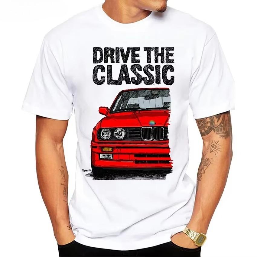 Retro Germany EUDM - E34 M5 Tshirts Summer Men Short Sleeve Old Legend E30 M3 Classic Car T-Shirt Boy Casual Tops Man White Tees