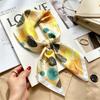 Autumn and winter Maillard cashew square scarf silk scarf women's shirt versatile neck small scarf tied hair decorative scarf
