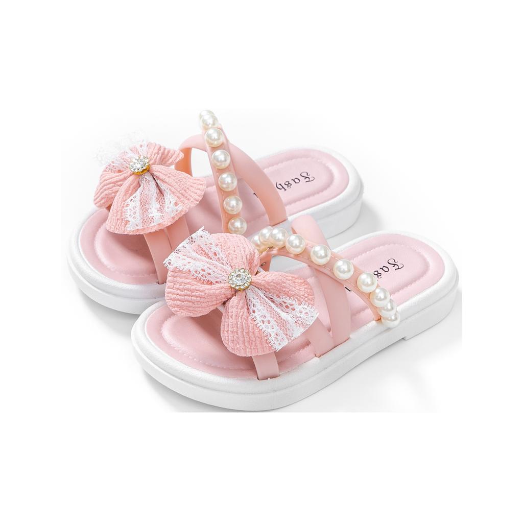 Princess shoes beach shoes girls drag summer new children little girl soft sole non-slip pearl outer wear versatile sandals