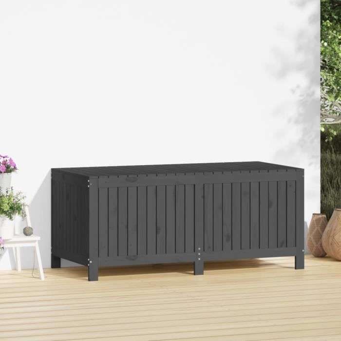 VidaXL Boîte de rangement de jardin Gris 147x68x64 cm Bois de pin 823852