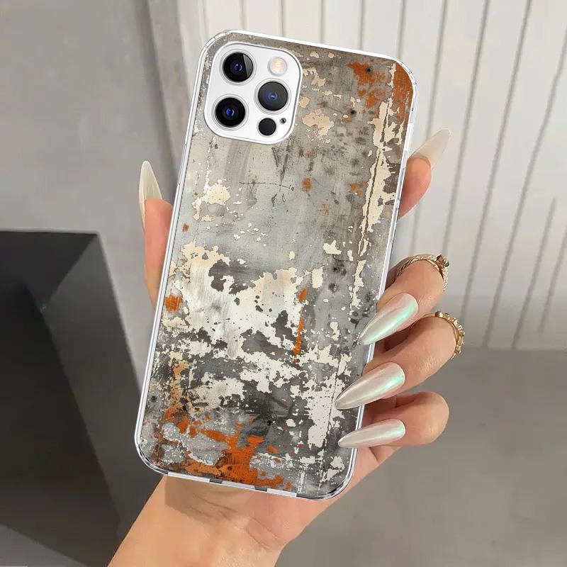 

Винтажный индустриальный стиль Ржавый узор Чехол для телефона для Iphone 17 Air 16 15 Plus 14 13 Mini 12 11 Pro Max 16E 7 8 SE 2020 Мягкий Забавный iPhone 14
