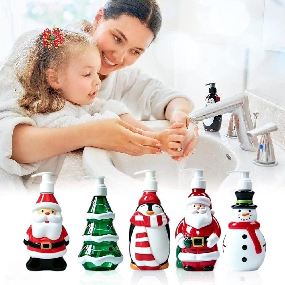 Santa Claus Lotion Dispenser Bottles Snowman Gel Hand Sanitizer Bottle Cosmetic Container Bathroom