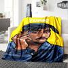 1pc 2PacHip Hop Blanket Soft Lightweight All Season Multi Purpose Throw for Sofa, Bed, Office & Picnics, French Style with Iconic Album Art & Quotes