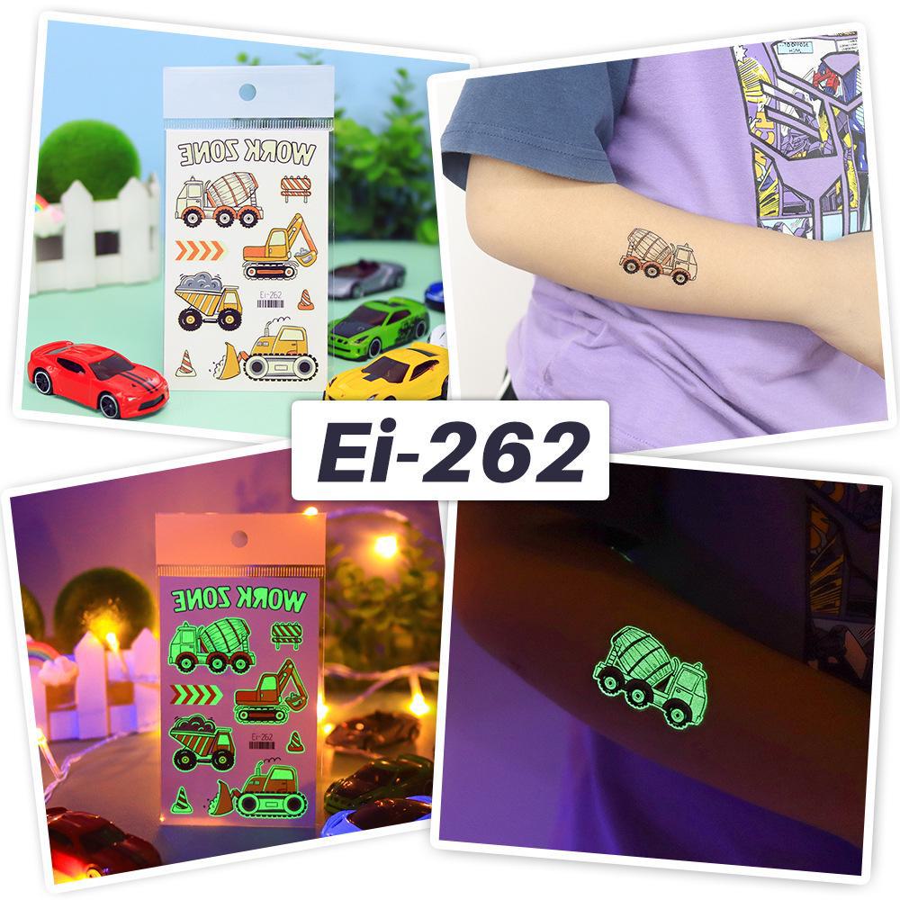 Ruikalong vodotěsné svítící dopravní kreslené tetovací samolepky pro děti