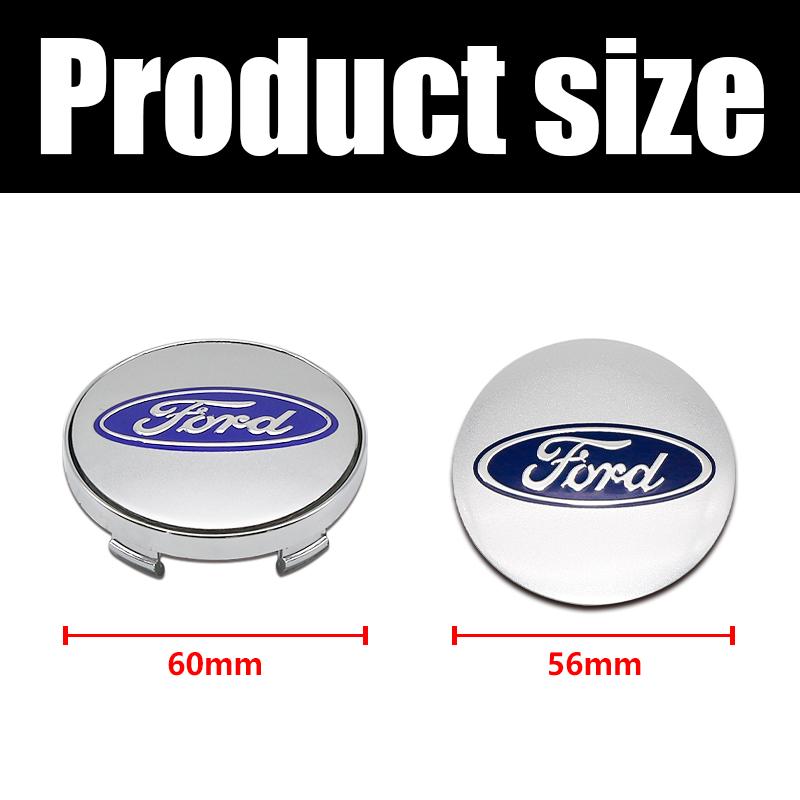 AJI1 4pcs 3D 60mm For Car emblem Wheel hub Center Cap Badge covers sticker Decals Styling For Ford Mondeo Focus Fusion MK2 MK4 F150