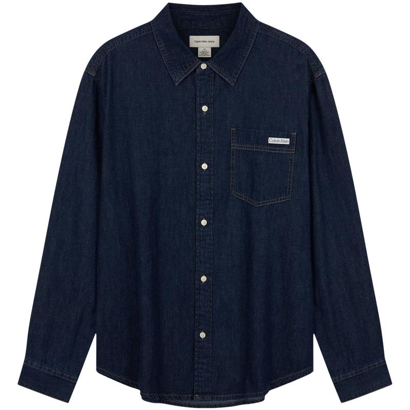 

Calvin Klein Американская винтажная классическая хлопковая джинсовая рубашка с этикеткой для мужчин 4RD797G S