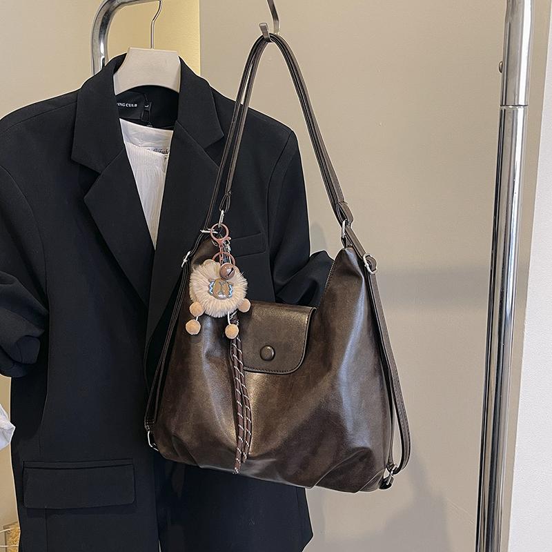 

Винтажная сумка через плечо для женщин, легкая, из искусственной кожи, большой емкости, на молнии, с милым шармом для ежедневных поездок на работу, походов в магазин, рюкзак