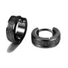 1 Pair Punk Titanium Steel Ear Clip/Ear Stud Earrings For Men Women Black Pierced/No Pierced Fake Ear Circle Pop Jewelry