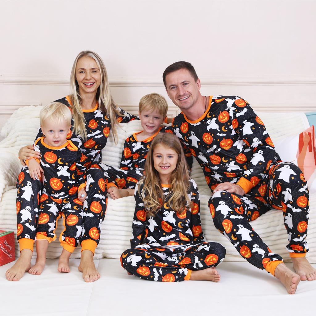 Prints Family Matching Long Sleeve Tops+Pants Set Family Matching Sets