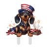 4th of July Decorative Garden Stake Patriotic Sausage Dog Yard Sign Independence Day Lawn Patio Sign for Memorial Day Outdoor Decor