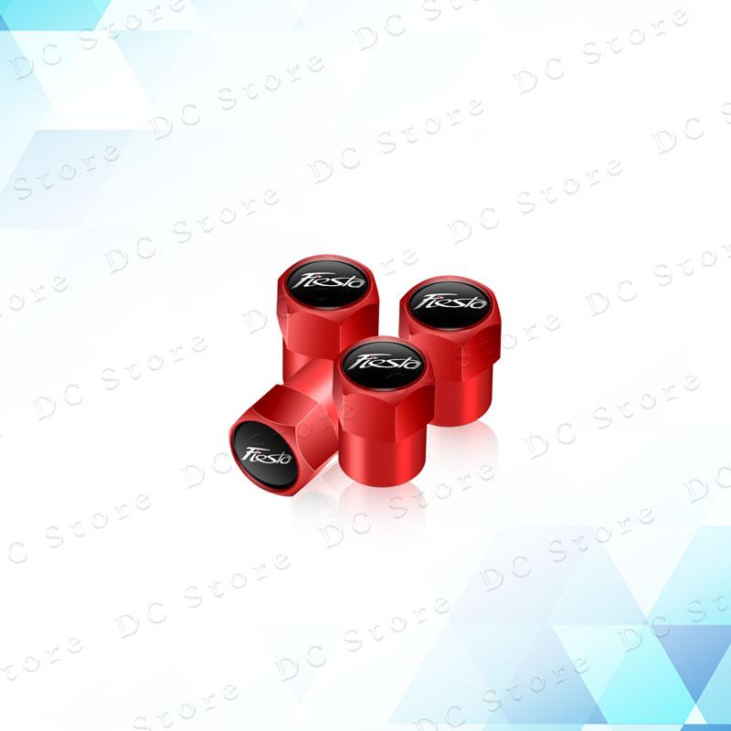 AAANK1 4pcs Metal Aluminum Alloy Car Wheel Tire Valve Air Stem Cap Dust Proof Covers For Ford Fiesta Emblem Accessories