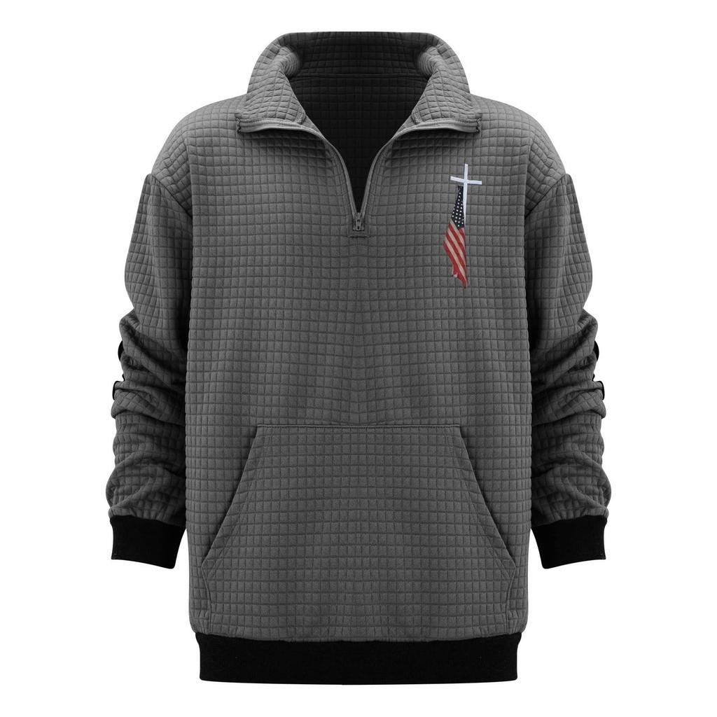 Herren Fleece Hoodie Lässig Langarm 1/4 Reißverschluss Pullover Sweatshirts