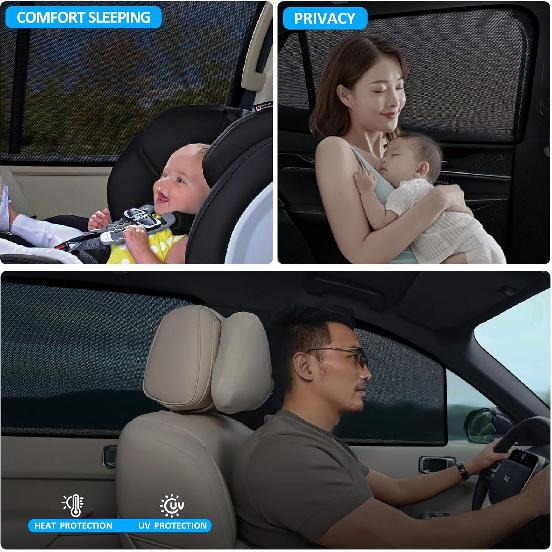 XCBYT Car Window Shade For -2024 Toyota RAV4 Window Covers Side Window Sun Shade Car Window Shade For Baby With Breathable Mesh Ulate Heat And UV For