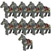 MOC Purchases Products Building Blocks Character Accessories Medieval Military Cavalry Knight Horses Animal Bricks Toy Gifts X36