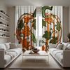 Set Of 2 Hd Chinese Pumpkin Stereo Decorative Curtain White Tie Digital Printed Home Decoration Style Living Polyester