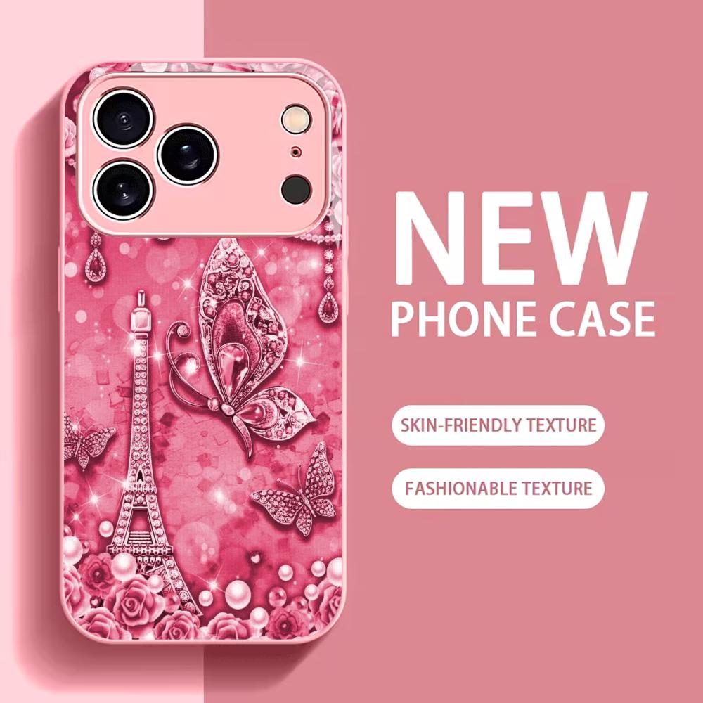 Romantisches Frankreich Madame Schutz Handyhülle Glas Handyhülle für iPhone 17 16 15 14 13 12pm Pro Plus Stoßfestes Handy Weiblich