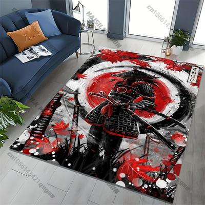 Japonský koberec Samurai Spirits, Koberec pro domácí obývací pokoj, ložnici, pohovku, rohožka, kuchyňská dekorace, protiskluzová podložka na podlahu
