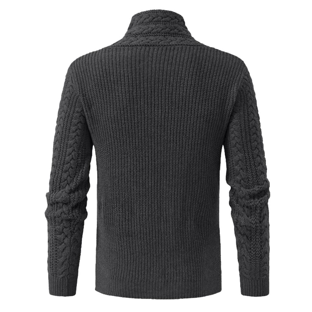 Men's Casual And Trendy Solid-color Warm Sweater, Fashionable Pullover, Men's Long-sleeved Sweater With Semi-high-neck Knitted Sweater Inside