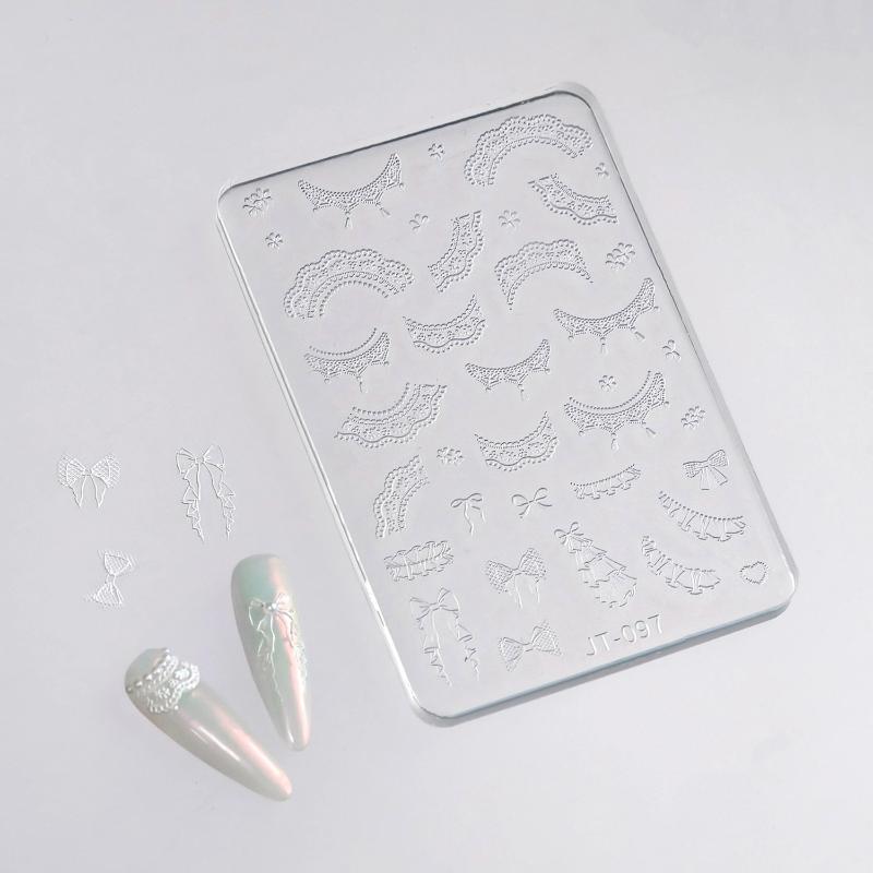 

French Lace Nail Art Silicone Mold Beauty Nail Art Diy Handmade Tool Simple Line Reusable Silicone Mold Nail Decoration Stamp